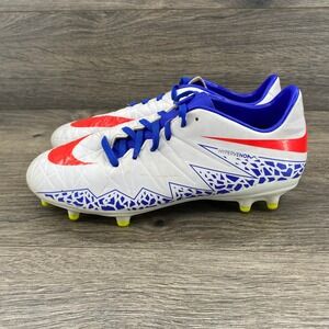 Nike Hypervenom Phelon ii FG Soccer Cleats Women 7 White Red Blue 744946